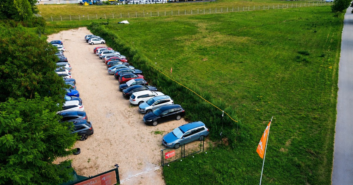 Aerial view of ZONA Parking near Sarajevo Airport